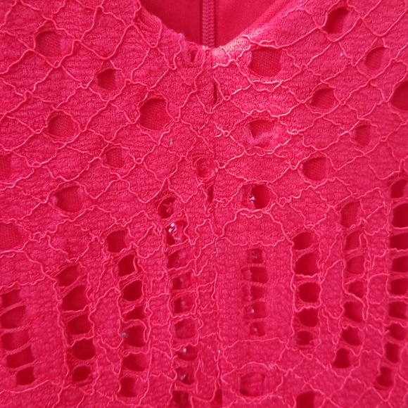 DONNA RICCO NY RED SLEEVELESS EYELET DRESS SIZE 16 - Picture 4 of 6
